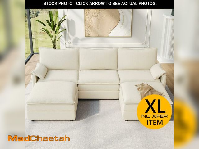 Lot 74-12899314 - Vesgantti 108" U Shaped Sectional Couch, Comfy Cloud Modular Sectional Sofa with 2 Ottoman Deep Seat...