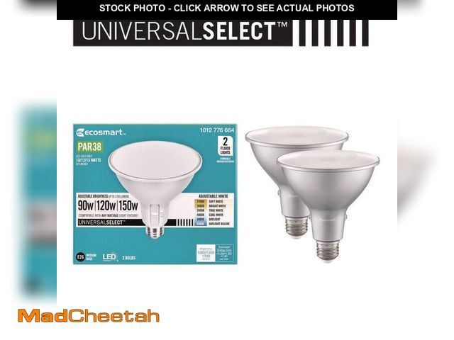 Lot 74-12554831 - EcoSmart 90/120/150-W Equivalent PAR38 3-Way Dimmable LED Spot Light Bulb - UNUSED