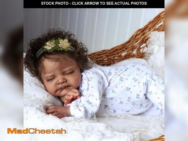 Lot 74-12315340 - WOOROY Realistic Reborn Baby Dolls Black - 20-Inch African American Sleeping Newborn Dolls with Weig...