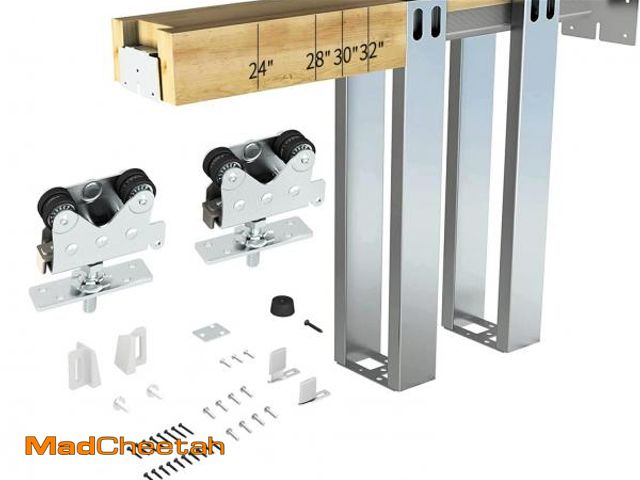 Lot 74-12338777 - JUBEST 400LBS Pocket Door Frame Kit, Commercial Grade, for 2x6 Stud Wall, Heavy-Duty Hidden Door Kit...