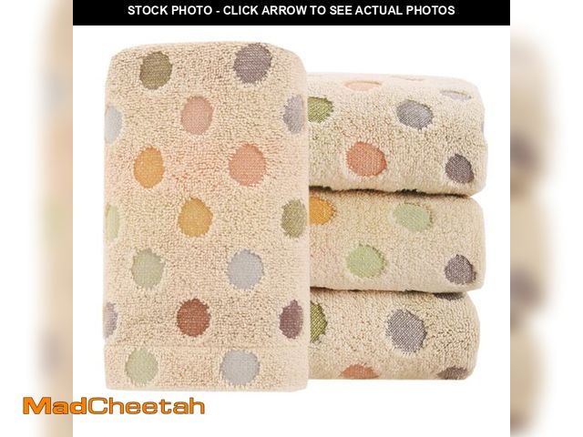 Lot 74-13953346 - Pidada Hand Towels Set of 4 Colorful Polka Dot Pattern 100% Cotton Soft Absorbent Decorative Towel f...
