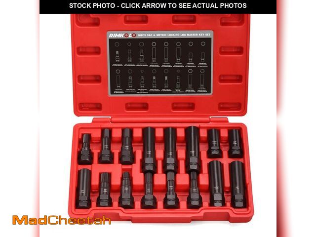 Lot 74-14152353 - RIMKOLO 16-Piece Locking Lug Master Key Set, SAE and Metric Wheel Lock Removal Kit for Removing Lock...