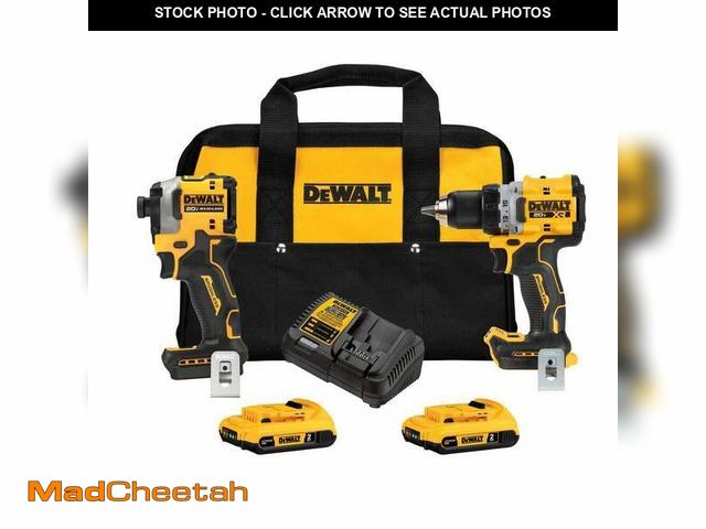 Lot 74-12591945 - *MISSING CHARGER* DEWALT 20V MAX XR Cordless Drill/Driver, ATOMIC Impact Driver 2 Tool Combo Kit, (2...