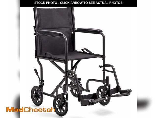 Lot 74-14304959 - Invacare Transport Wheelchair for Adults, Compact Lightweight Wheel Chair with Foldable Backrest, 19...