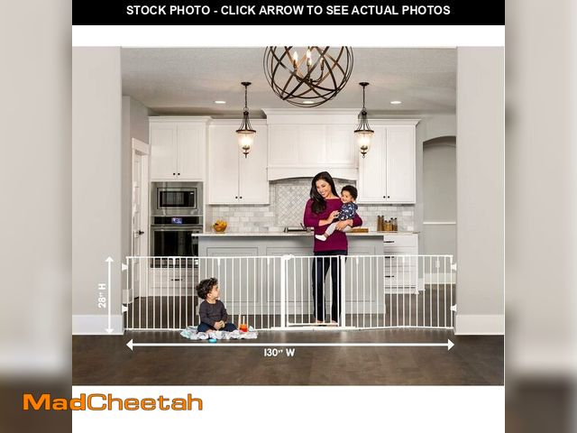Lot 74-14305149 - Regalo Safety 56"-130" Super Wide Baby Gate &amp; Play Yard, 2-in-1 Adjustable Safety Gate for Doorw...