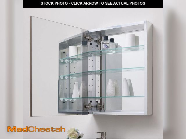 Lot 74-13821035 - Glacier Bay 24 in. W x 30 in. H Rectangular Medicine Cabinet with Mirror - UNUSED