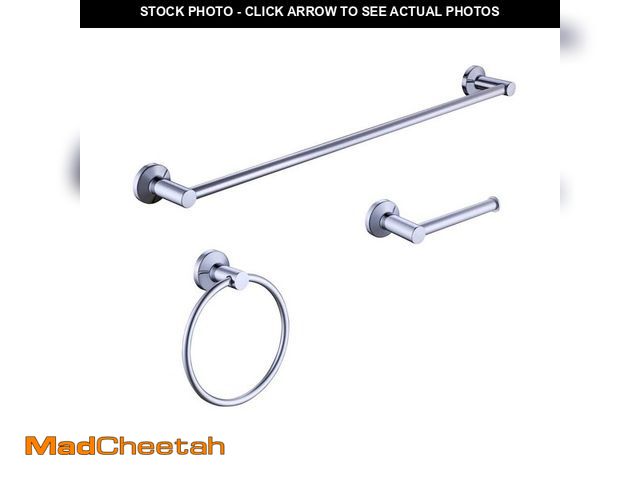 Lot 74-12663394 - Glacier Bay Dorind 3-Piece Bath Hardware Set Included 24 in. Towel Bar, Towel Ring and Toilet Paper ...