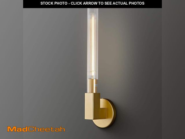 Lot 74-13694354 - YUYI 19 in. 1-Light Gold Wall Sconce, Modern Glass Vanity Lights Set of 2, Wall Lamp for Bathroom, L...