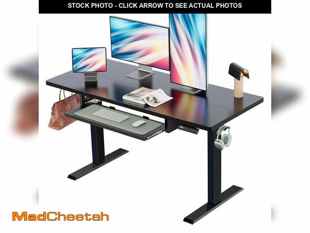 Lot 74-12803483 - CHITOOMA Electric Standing Desk with Keyboard Tray, 48" x 24" Height Adjustable Sit Stand up Desk wi...