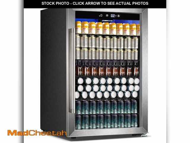 Lot 74-13674303 - COWSAR 4.5 Cu.Ft Wine Fridge 37 Bottle, ETL Approved Freestanding Wine Cooler 145 Can Beverage Refri...