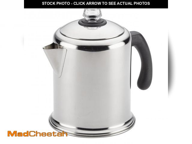 Lot 74-12306422 - Farberware 47053 Classic Stainless Steel Yosemite 12-Cup Coffee Percolator, 12 Cup Coffee Maker, Sil...