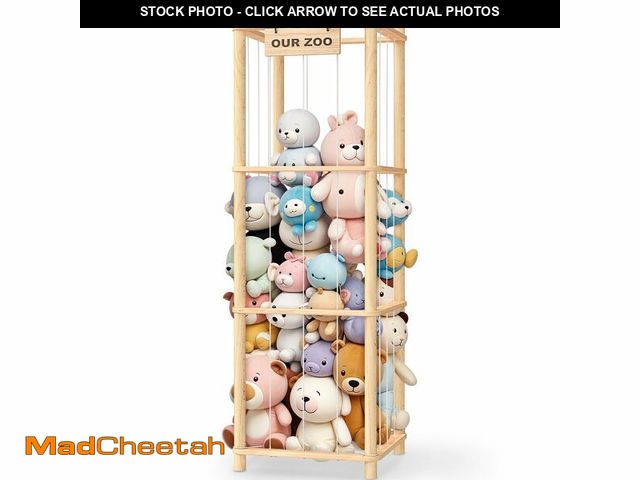 Lot 74-14154984 - Woodure Stuffed Animal Storage &amp; Organizer, Wooden Cute Zoo Toy Holder for Toddler Rooms, Playro...