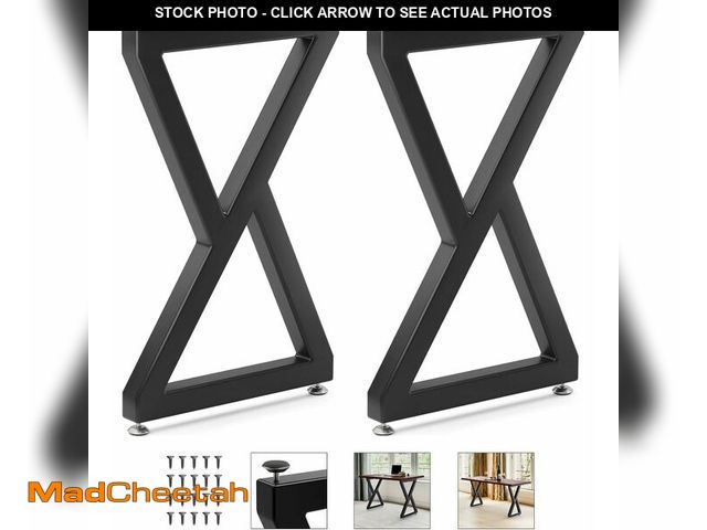 Lot 74-13068814 - Yes4All Metal Table Legs, 28 inch Height with Adjustable Protector Levelers, Zig Zag Heavy Duty, Bla...