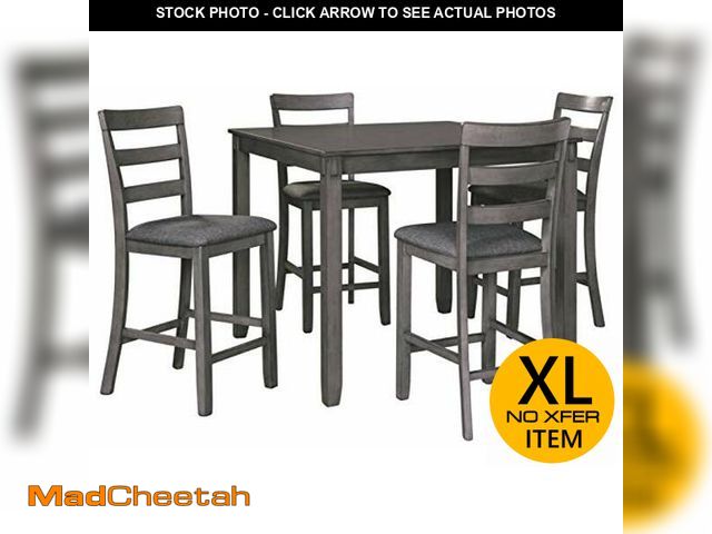 Lot 74-12899354 - Signature Design by Ashley Bridson 5 Piece Dining Room Set, Includes Table &amp; 4 Ladderback Barsto...