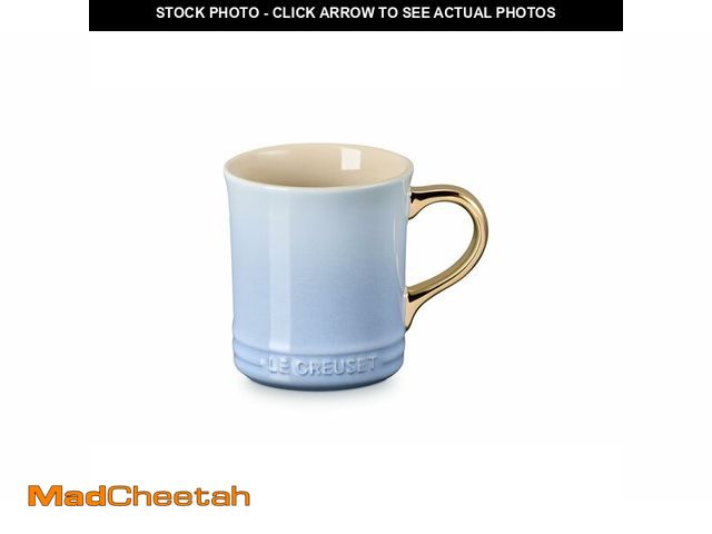 Lot 74-14049881 - Le Creuset Stoneware Vancouver Mug with Gold Metallic Handle, 14 oz., Coastal Blue - UNUSED