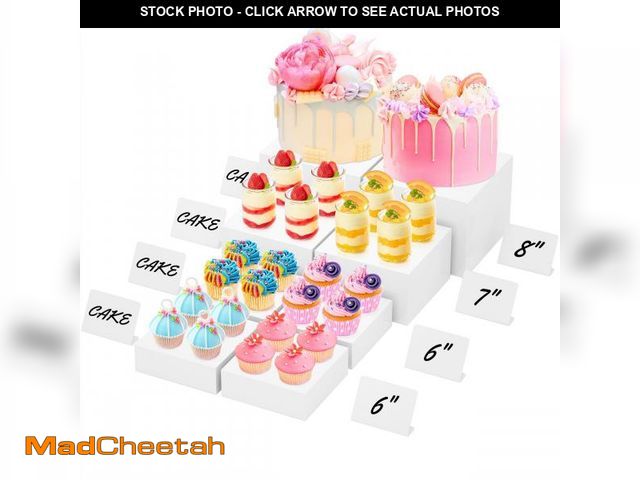 Lot 74-12048114 - BreeziiDesign 8ÃÂ¢Ã¢âÂ¬ÃÂ Buffet Risers with Mini Signs, Buffet Table Risers and Stands, Acryli...