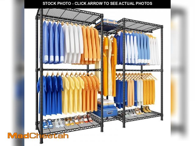 Lot 74-12418805 - Ulif E12 Clothes RackÃ¯Â¼ÅHeavy Duty Freestanding Garment Rack with ShelvesÃ¯Â¼ÅMetal Clothing Clo...