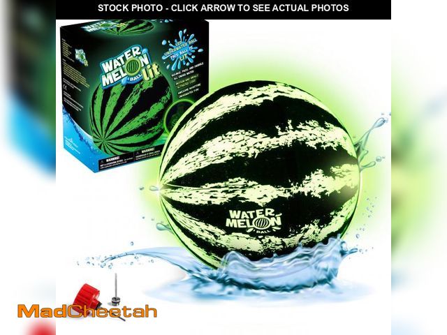 Lot 74-12053181 - Watermelon Ball Lit - Glow in The Dark Pool Toy for Kids Ages 8-12, Teens, Adults - 9 Inch Swimming ...