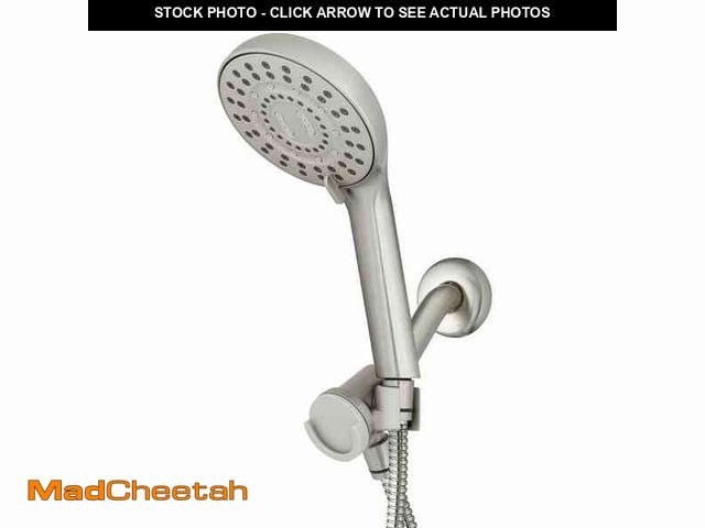 Lot 74-12900404 - Waterpik 8-Spray Wall Mount Magnet Assist Multi Height Handheld Shower Head 1.8 GPM in Brushed Nicke...