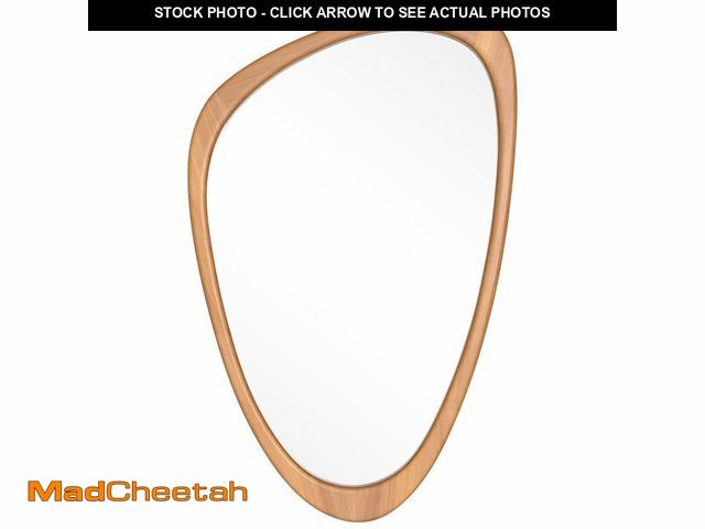 Lot 74-13044043 - Doruk Irregular Wooden Bathroom/Vanity Mirror 45" x 38" - USED