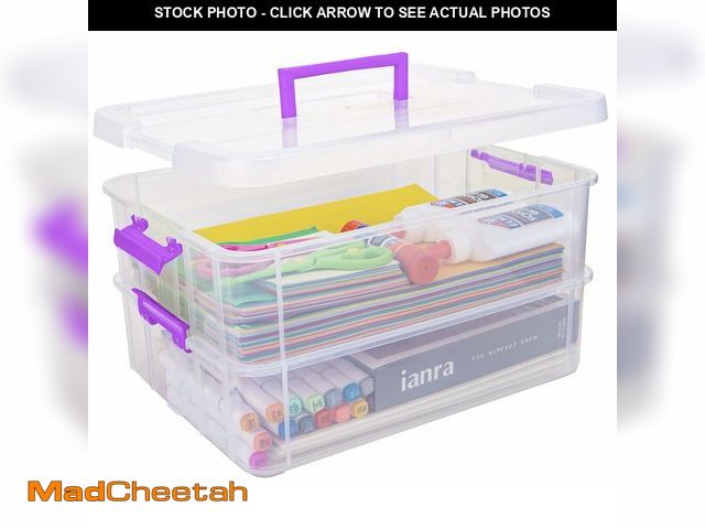 Lot 74-14053516 - TERGOO 2 Layer Plastic Storage Containers with Lids, Multipurpose Clear Stack &amp; Carry Box, Porta...