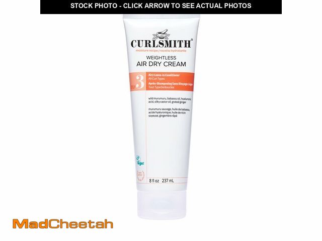 Lot 74-13948829 - CURLSMITH - Weightless Air Dry Cream - Vegan Leave-In Conditioner for Any Hair Type, Smooths Hair (8...