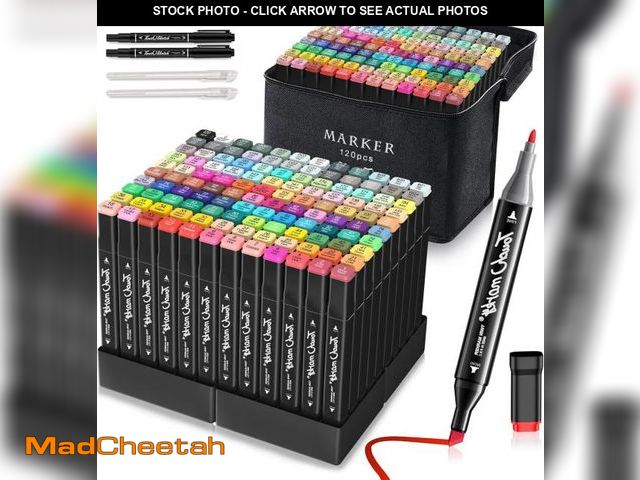 Lot 74-11545940 - AdamStar Alcohol Markers,120 Colors Dual Tip Art Markers for Kids &amp; Adult Coloring Sketching Dra...