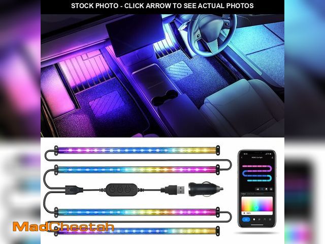 Lot 74-12705297 - RGB+IC Car LED Lights, Smart 72 LED Car Interior Lights with App Control, 16 Million Colors Under Da...