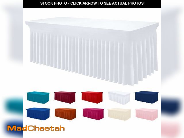 Lot 74-13965475 - Smiry Spandex Tablecloth, Elastic Fitted Stretch Tablecloth for 8FT Rectangle Tables, Waterproof Was...