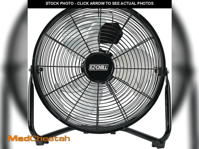 Lot 74-12043779 - EZ-CHILL 12" Cradle Floor Fan, 3 Speed, High Velocity, 180 Degree Adjustable Tilt, All-Metal, Carry ...