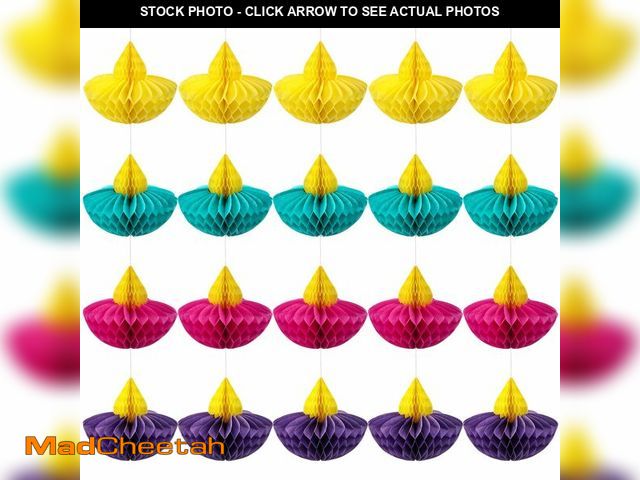 Lot 74-12703333 - Marspark 20 Pcs Happy Diwali Party Hanging Decoration for Home Diwali Honeycomb Hanging Decorations ...