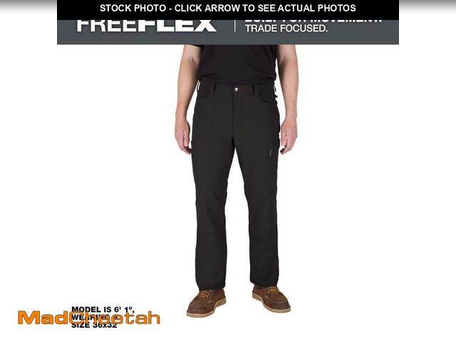 Lot 74-13667855 - Milwaukee Men's 36 in. x 32 in. Black FREEFLEX Tech Work Pants with 7 Pockets - UNUSED