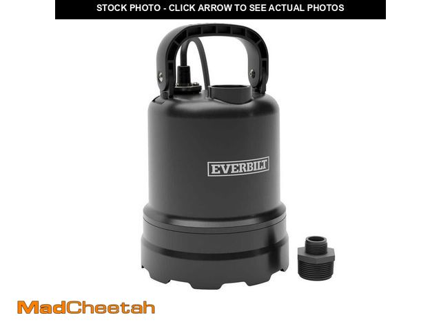 Lot 74-12663334 - Everbilt 1/3 HP Submersible Aluminum Utility Pump - USED