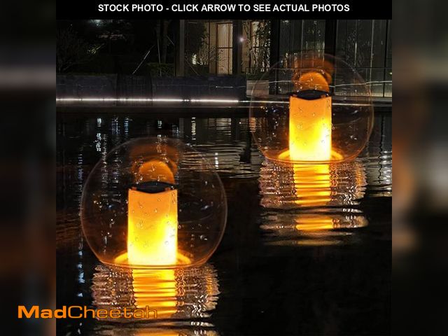 Lot 74-12526912 - Floating Pool Lights, Solar Flame Lights Flickering IP68 Waterproof Ball Night Light, Outdoor Lanter...