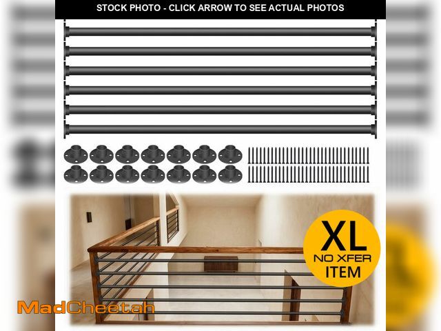 Lot 74-13647299 - Patavin 8 Foot x 1-inch Round Horizontal Bar Baluster for Stair Remodel- Wrought Iron Hollow Stairca...