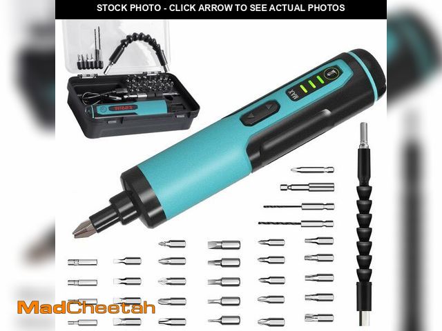 Lot 74-12452976 - Electric Screwdriver Kiprim 4V Rechargeable Adjustable Torque Cordless Screwdriver Gun with 33 Magne...