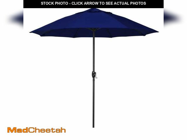 Lot 74-14292457 - California Umbrella 9 ft. Bronze Aluminum Market Patio Umbrella with Fiberglass Ribs and Auto Tilt i...