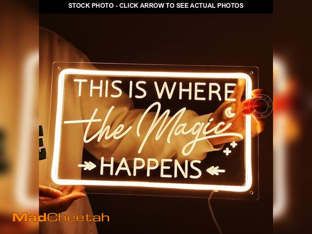 Lot 74-14385640 - SYLHOME This Is Where The Magic Happens Led Neon Light Sign Wall Decor USB - UNUSED