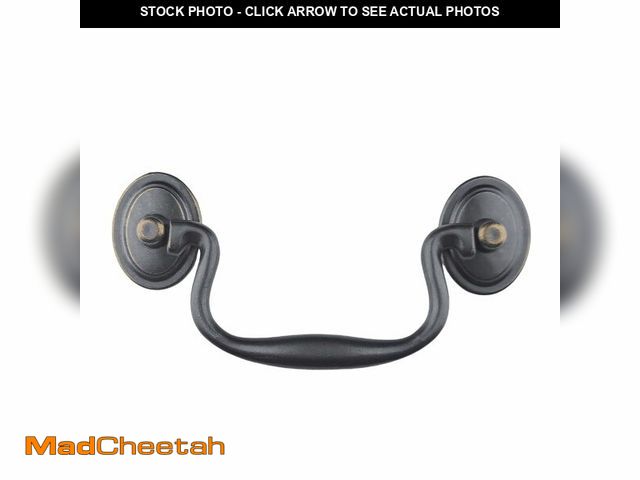 Lot 74-13572457 - MuDuJia 10-Pack 4" Hole Centers Antique Iron Black Drawer Dresser Pulls Handles Droop Bail Pulls for...