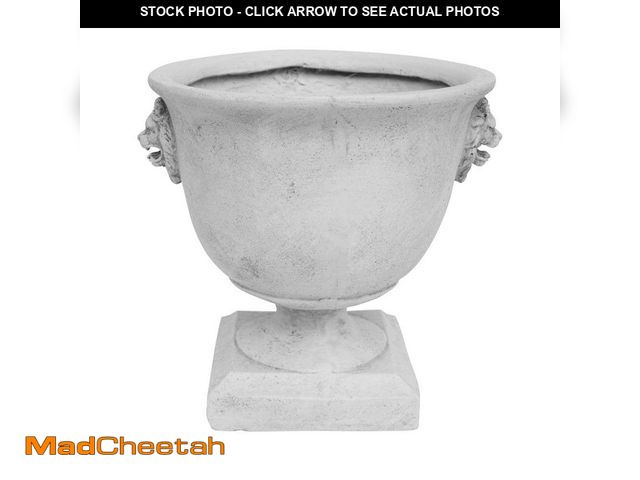 Lot 74-14306106 - CHRISTOPHER KNIGHT HOME Alder 12.75 in. W x 13 in. H Antique White Lightweight Concrete Garden Urn P...