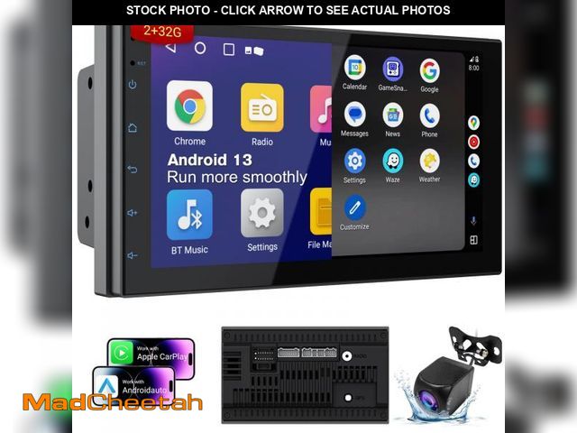 Lot 74-12528782 - Haudio Double Din Car Stereo with 7" HD Touchscreen | CarPlay &amp; Android Auto | Backup Camera | B...