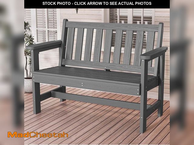 Lot 74-14603892 - SERWALL Outdoor Bench for 2-Person, Weather-Resistant HDPE with Aluminum Reinforcement, Supports 660...