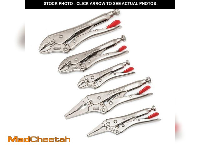 Lot 74-12557825 - Crescent Mixed Locking Plier Set with Wire Cutter and Hex Ready Adjusting Screw (5-Piece) - UNUSED