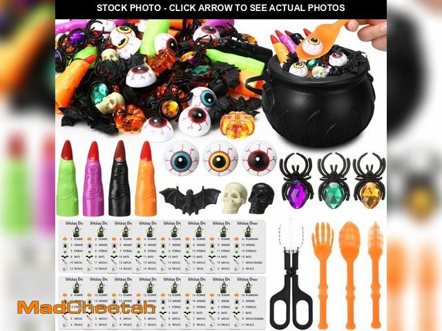 Lot 74-12707410 - WinnerWhy 117 Pcs Halloween Fine Motor Skills Sensory Bin Filler Set Include Cognitive Cards Eyeball...