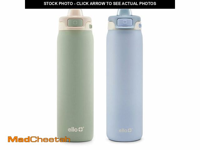 Lot 74-12686524 - Ello Flip to Fill, Pop to Drink Stainless Steel Water Bottle with Leak-Proof Locking Lid, 22 oz Ã¢â...