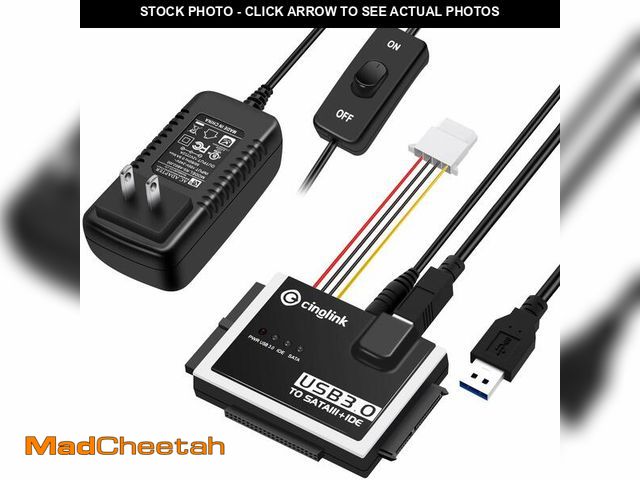 Lot 74-12451986 - Cinolink SATA IDE to USB 3.0 Adapter for Universal 2.5"/3.5" Inch IDE and SATA External HDD/SSD with...