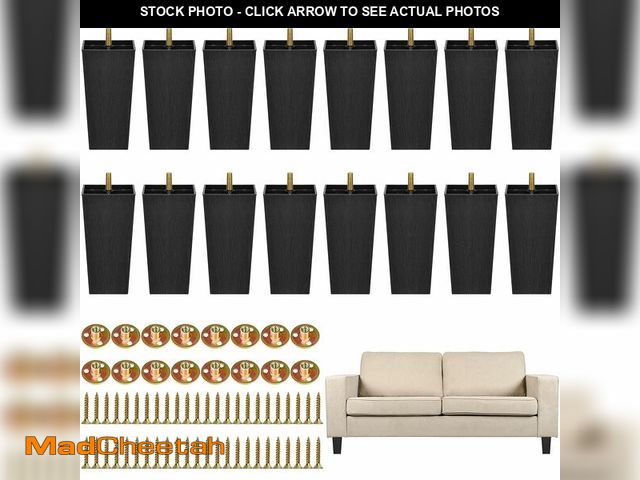 Lot 74-14273398 - TURSTIN 16 Pack 5.7 Inch Furniture Legs Plastic Sofa Couch Legs Square Tapered Feet Sofa Legs with M...