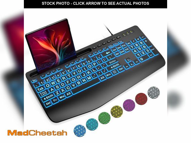 MadCheetah.com - Lot 74-13523801 - SABLUTE Large Print Backlit Keyboard ...