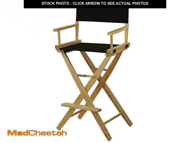 Lot 74-12098005 - American Trails Extra-Wide Premium 30" Director's Chair Natural Frame with Black Canvas, Bar Height ...