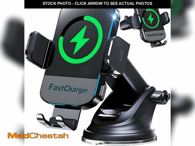 Lot 74-13541443 - CHGeek Wireless Car Charger, 2026 Upgrade 15W Fast Charging Auto Clamping Car Phone Holder Charger, ...